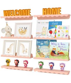 Półka Ścienna Regał na Ksiażki dla Dzieci Akryl 8 szt 38,1x8,6x4,5 cm