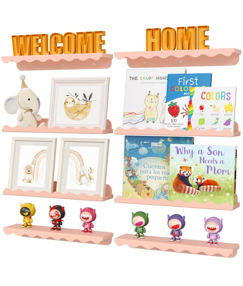 Półka Ścienna Regał na Ksiażki dla Dzieci Akryl 8 szt 38,1x8,6x4,5 cm