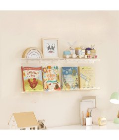 Półka Ścienna Regał na Ksiażki dla Dzieci Akryl 8 szt 38,1x8,6x4,5 cm