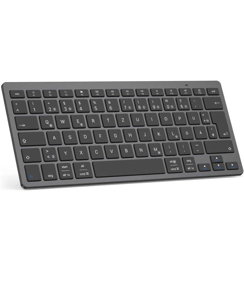 Emetok Klawiatura Bluetooth Cienka QWERTZ Stabilne Połączenie Czarna