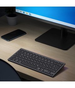 Emetok Klawiatura Bluetooth Cienka QWERTZ Stabilne Połączenie Czarna