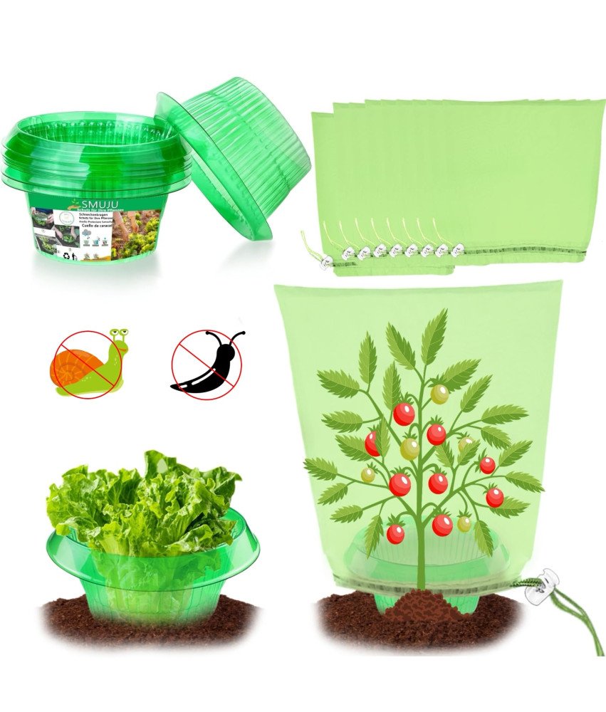 Ochrona Przed Ślimakami Bariera Kołnierz 12 Szt Woreczki na Rośliny 12 Szt