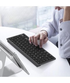 Emetok Klawiatura Bluetooth Cienka QWERTZ Stabilne Połączenie Czarna