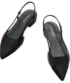 C.Paravano Buty Damskie Czółenka z Odkrytą Piętą Rozmiar 39 Czarne
