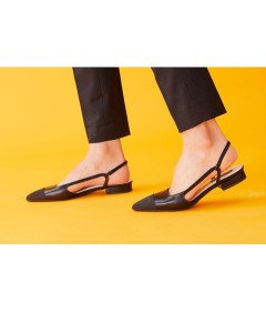 C.Paravano Buty Damskie Czółenka z Odkrytą Piętą Rozmiar 39 Czarne