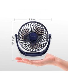 OCOOPA Wentylator USB Biurkowy 360° Cichy 3 Prędkości Kabel USB Niebieski