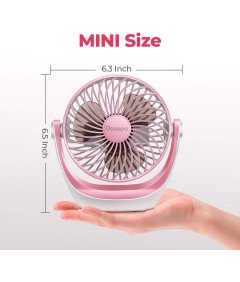 OCOOPA Wentylator USB Biurkowy 360° Cichy 3 Prędkości Kabel USB Różowy
