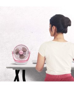 OCOOPA Wentylator USB Biurkowy 360° Cichy 3 Prędkości Kabel USB Różowy