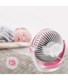 OCOOPA Wentylator USB Biurkowy 360° Cichy 3 Prędkości Kabel USB Różowy