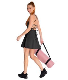 Desol Sukienka Tenisowa z Wbudowanymi Kieszeniami Sportowa Czarna Rozmiar M