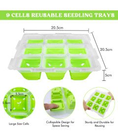 Taca na Nasiona z Pokrywką Miniszklarnia 9 Komórek 5,6x5,6x4,5 cm Sadzenie