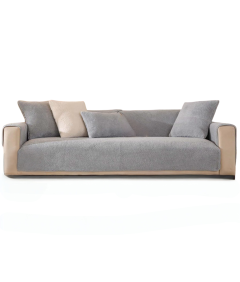 Puszysty Koc na Kanapę Antypoślizgowy Pokrowiec na Sofę 70x70 cm Szary