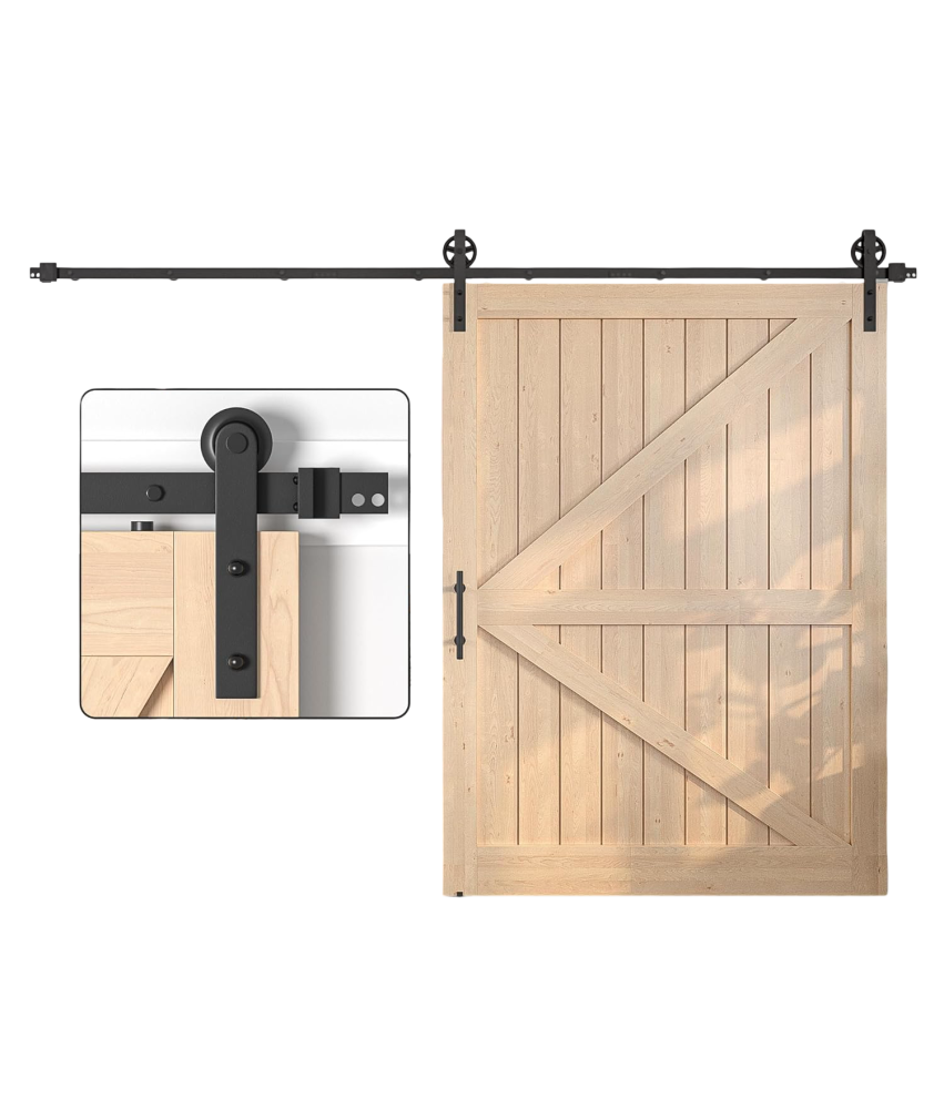 System Drzwi Przesuwanych Barn Door Loft Szyna Czarny Zestaw 366 cm
