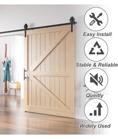 System Drzwi Przesuwanych Barn Door Loft Szyna Czarny Zestaw 366 cm