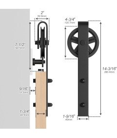 System Drzwi Przesuwanych Barn Door Loft Szyna Czarny Zestaw 366 cm