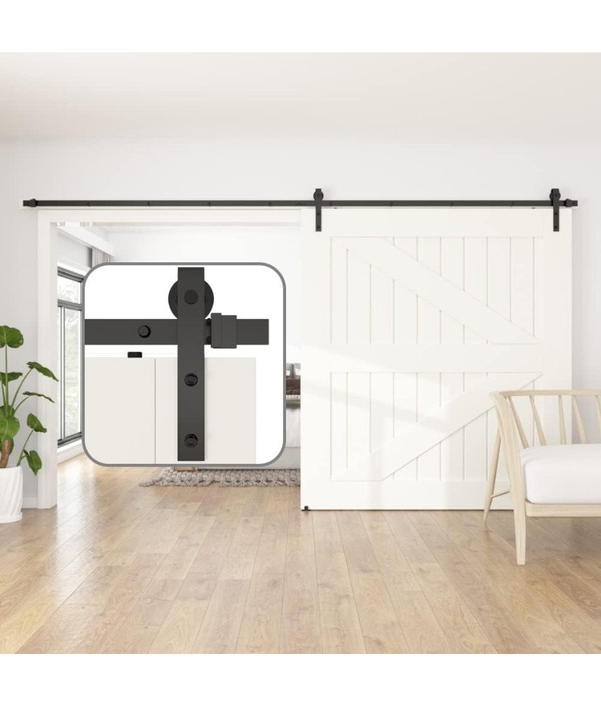 System Drzwi Przesuwanych Barn Door Loft Szyna Czarny Zestaw 122 cm