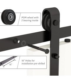 System Drzwi Przesuwanych Barn Door Loft Szyna Czarny Zestaw 122 cm