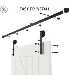 System Drzwi Przesuwanych Barn Door Loft Szyna Czarny Zestaw 122 cm