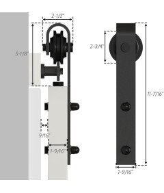 System Drzwi Przesuwanych Barn Door Loft Szyna Czarny Zestaw 122 cm