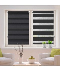 OBdeco Podwójna Roleta Bez Wiercenia 120x150 cm Czarna
