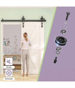 System Drzwi Przesuwanych Barn Door Loft Szyna Czarny Zestaw 183 cm