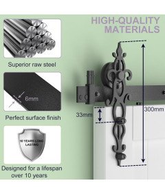 System Drzwi Przesuwanych Barn Door Loft Szyna Czarny Zestaw 183 cm