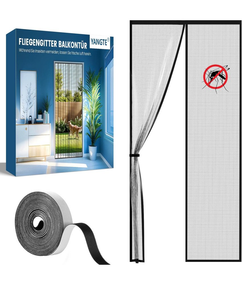 Drzwi Balkonowe z Moskitierą Magnetyczną Ochrona przed Owadami 95x210 cm