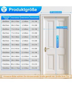 Drzwi Balkonowe z Moskitierą Magnetyczną Ochrona przed Owadami 95x210 cm