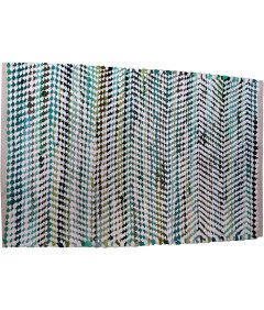 Dywan Prostokątny z Naturalnej Juty Ręcznie Tkany 60x90 cm Biało Zielony