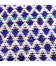 Dywan Prostokątny z Naturalnej Juty Ręcznie Tkany 240x74 cm Biało Niebieski