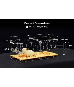 GuineaLoft Klatka dla Gryzoni Chomika Świnki Morskiej Myszy 61x30x24 cm