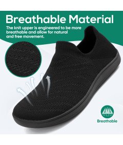 Sixspace Buty Damskie Slip-On Oddychające i Wygodne Czarne Rozmiar 44 EU