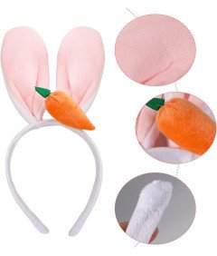 Opaski na Głowę Uszy Króliczka Zestaw 3 Sztuki z Królikiem Wielkanocnym