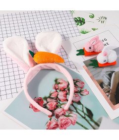 Opaski na Głowę Uszy Króliczka Zestaw 3 Sztuki z Królikiem Wielkanocnym