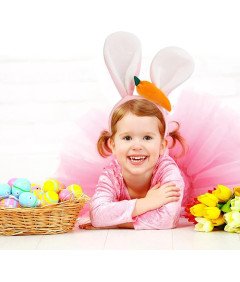 Opaski na Głowę Uszy Króliczka Zestaw 3 Sztuki z Królikiem Wielkanocnym