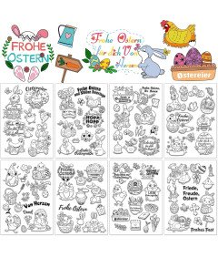 Zestaw Stempli Wielkanocnych 105 Sztuk Silikonowe Stemple do Scrapbookingu