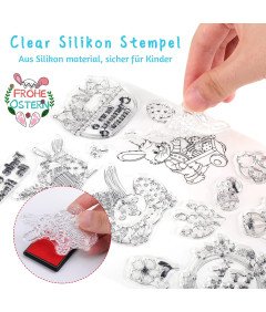 Zestaw Stempli Wielkanocnych 105 Sztuk Silikonowe Stemple do Scrapbookingu