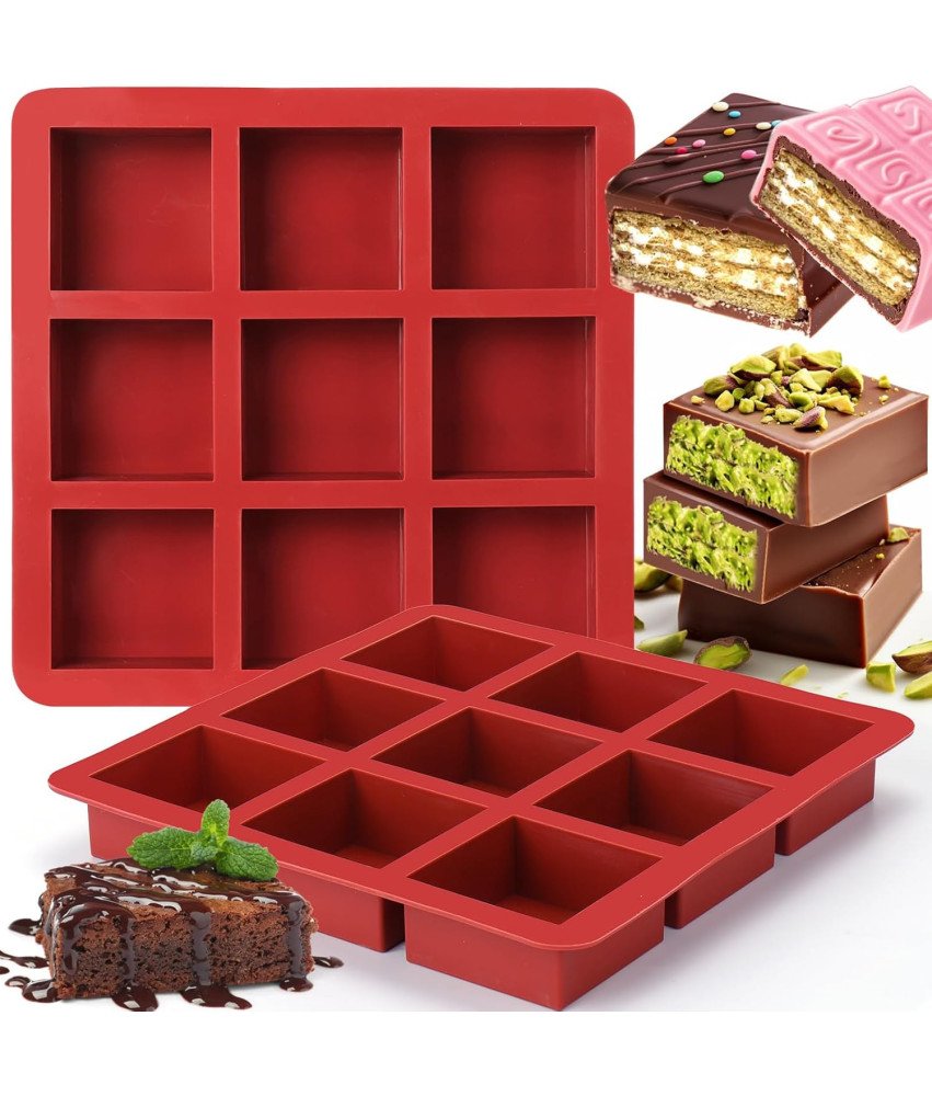 Forma Silikonowa do Czekolady Brownie Pralinek Ciastek 9 Kostek 2 Sztuki