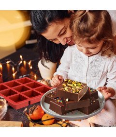 Forma Silikonowa do Czekolady Brownie Pralinek Ciastek 9 Kostek 2 Sztuki