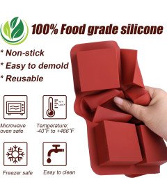 Forma Silikonowa do Czekolady Brownie Pralinek Ciastek 9 Kostek 2 Sztuki