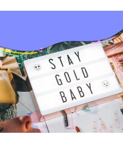 Podświetlana Tablica LED Różowe Złoto Prezent Napisy DIY 100 Liter i Cyfr