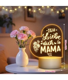 Lampka LED dla Mamy Prezent na Urodziny Dzień Matki 18x10 cm