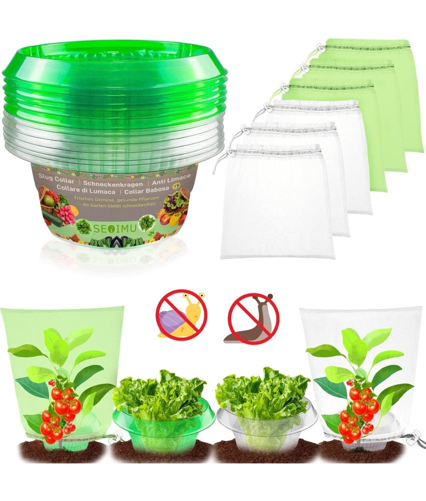 Ochrona Przed Ślimakami Bariera Kołnierz 12 Szt Woreczki na Rośliny 12 Szt