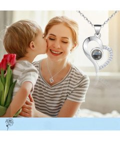 Damski Naszyjnik Prezent dla Mamy Dzień Matki À Ma Meilleure Maman Srebrny
