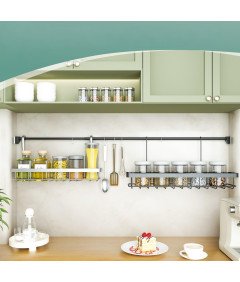 Drążek Teleskopowy do Zasłon Prysznicowych 75-120 cm Bez Wiercenia Czarny