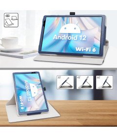 Etui Obrotowe do TECLAST P25T 10,1" Skóra PU z Funkcją Stojaka Niebieskie