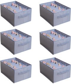 Organizery do Garderoby do Przechowywania 5 Przegródek 6 Sztuk Szare