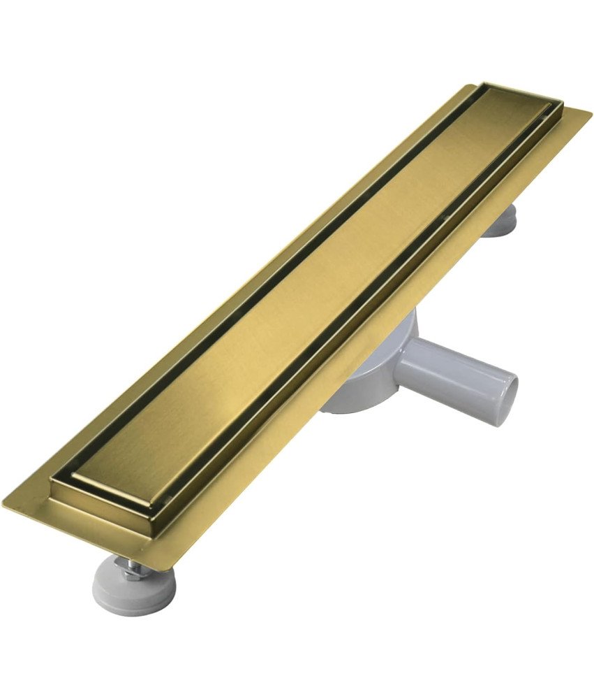 Sunrik Rynna Odpływ Prysznicowy 110 cm z Sitkiem i Syfonem 360° Złota