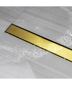 Sunrik Rynna Odpływ Prysznicowy 110 cm z Sitkiem i Syfonem Złota