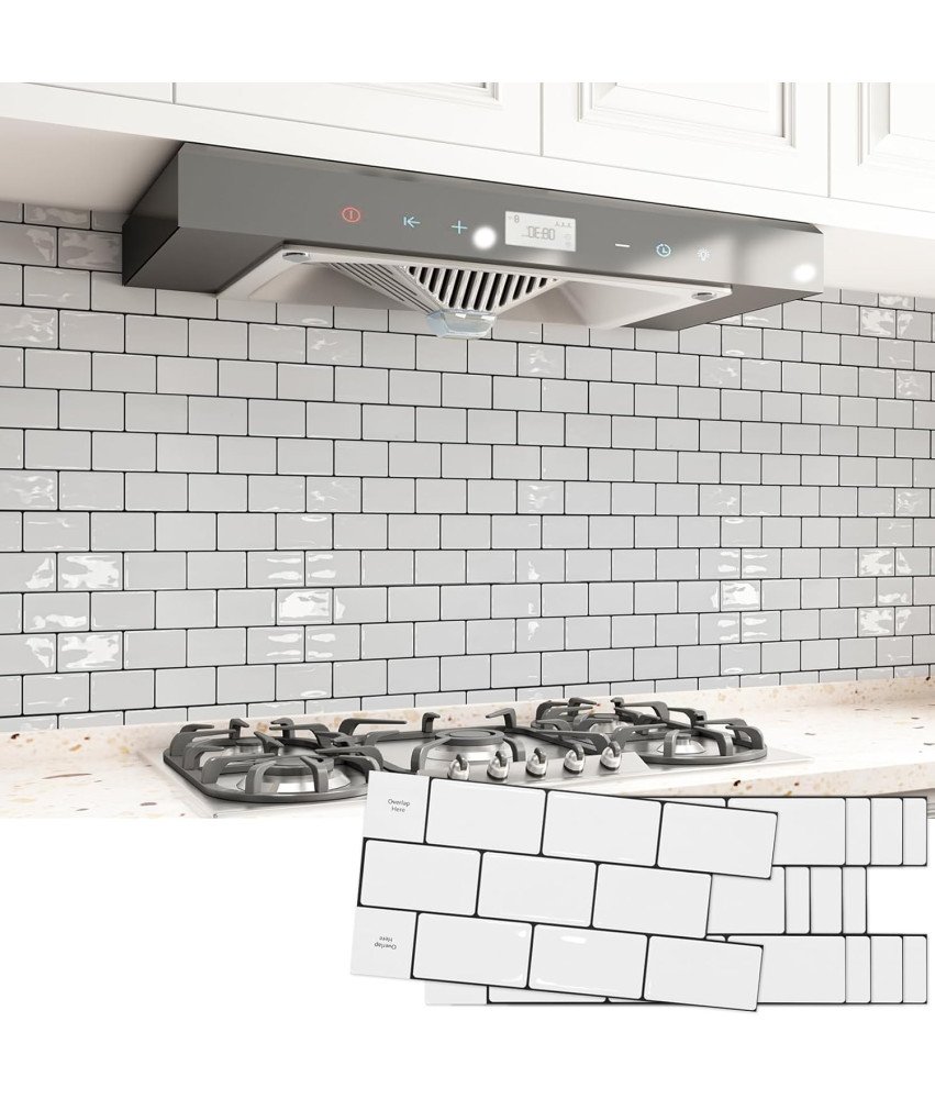 Płytki Ścienne Samoprzylepne Panele 20 Sztuk 30x15 cm 0.9 m² Białe Cegły